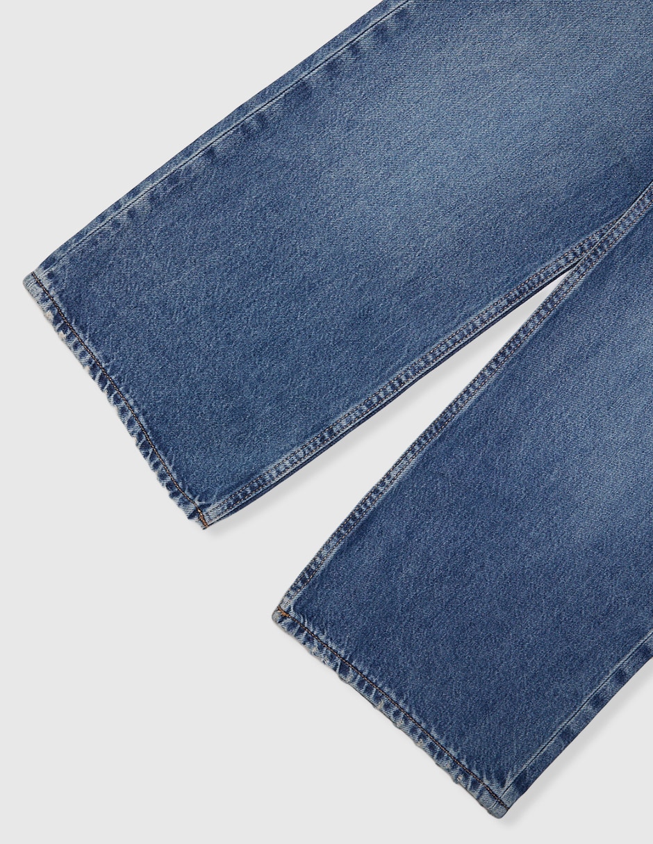 Jeans straight lavado desgastado para niña 5