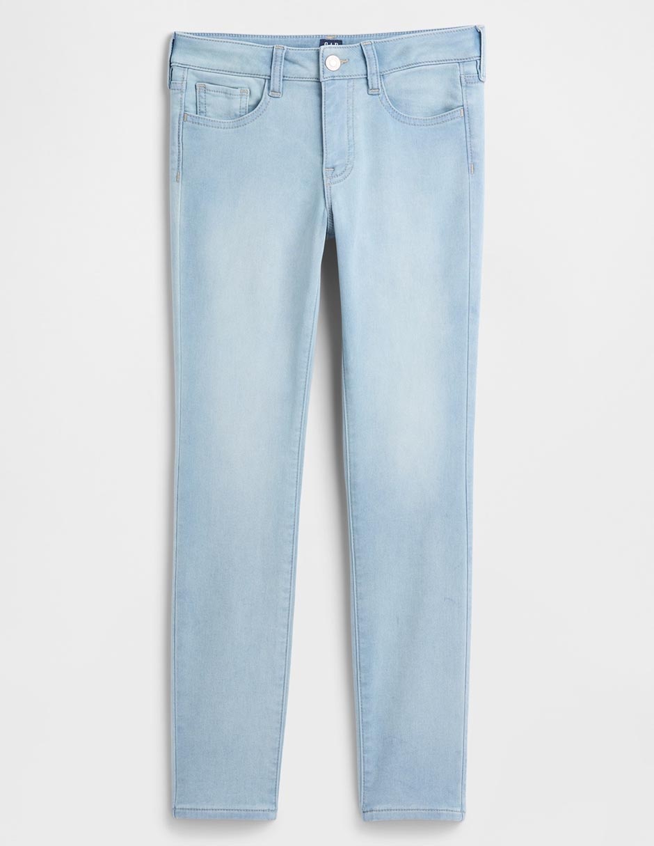 Jeans skinny lavado claro para niña