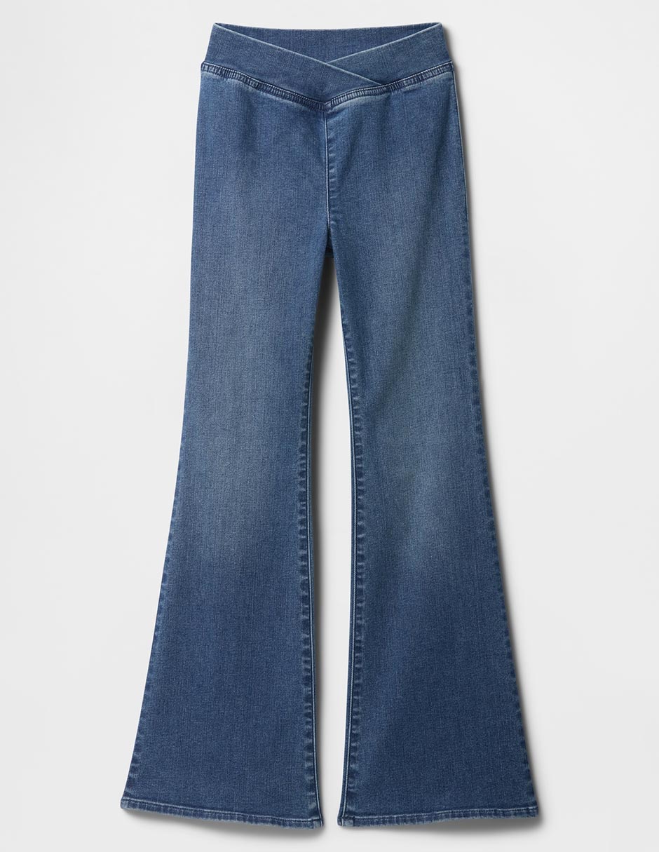 Jeans flare deslavado para niña
