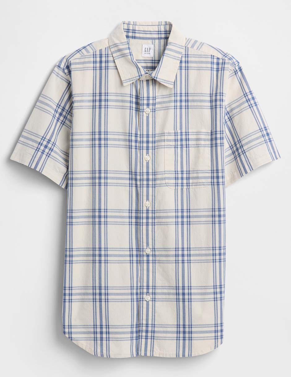 Camisa casual de algodón manga corta para niño Camisa casual de algodón manga corta para niño