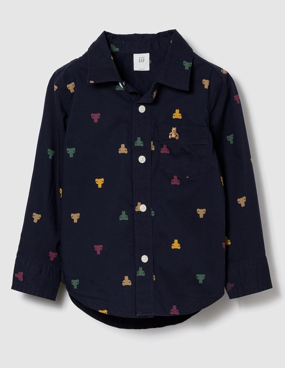 Camisa casual de algodón manga larga para niño Camisa casual de algodón manga larga para niño