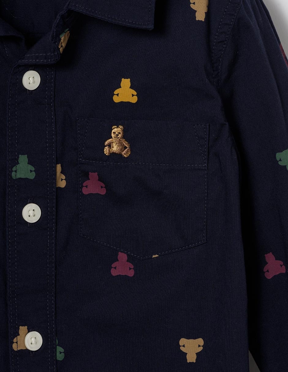 Camisa casual de algodón manga larga para niño 3
