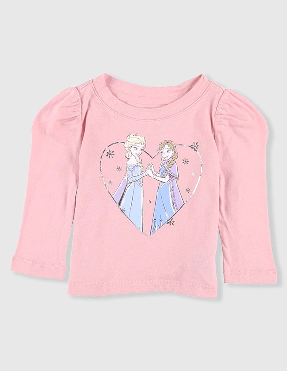 Playera Elsa y Ana manga larga para niña Playera Elsa y Ana manga larga para niña