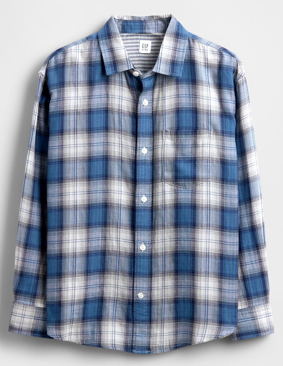 Camisa casual de algodón manga larga para niño 2