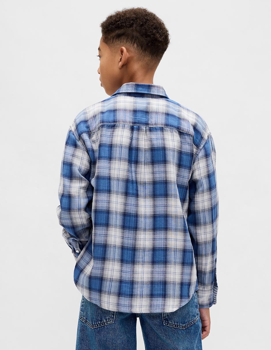 Camisa casual de algodón manga larga para niño 3