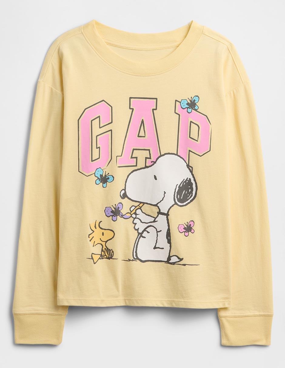 Playera Snoopy manga larga para niña
