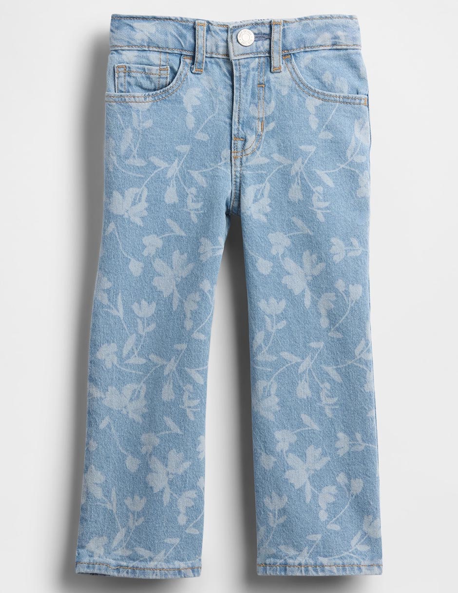 Jeans relaxed straight lavado claro para niña