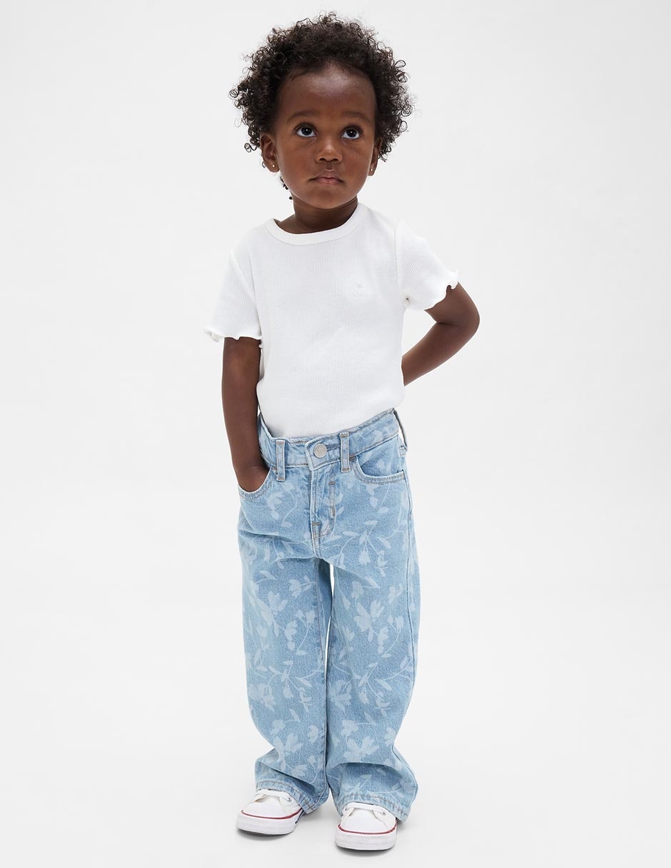 Jeans relaxed straight lavado claro para niña 2