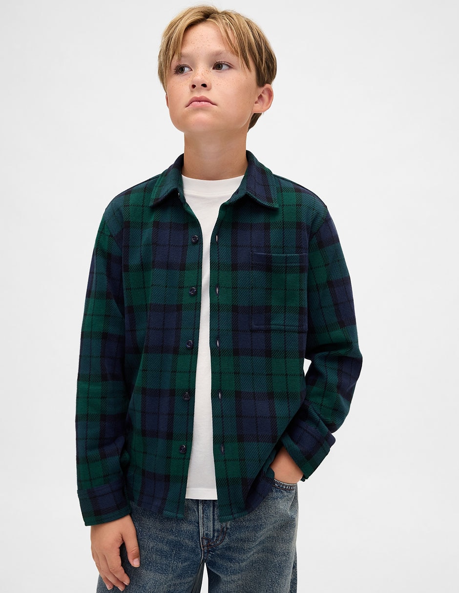 Camisa casual de algodón manga larga para niño