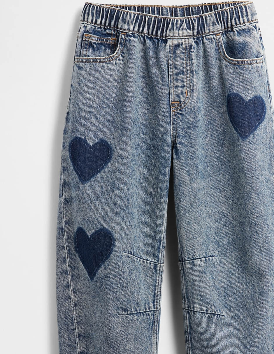 Jeans baggy lavado medio para niña 2