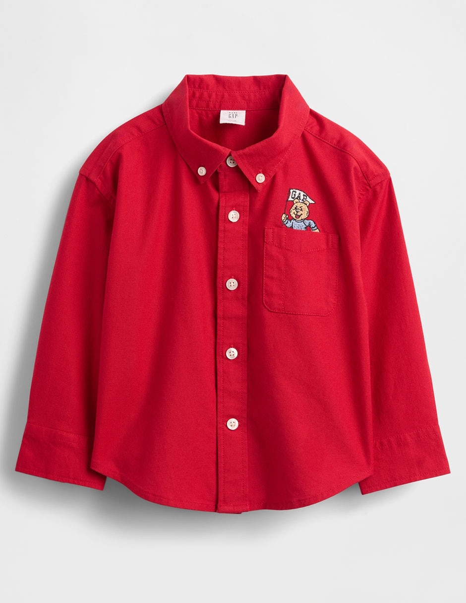 Camisa casual de algodón manga larga para niño