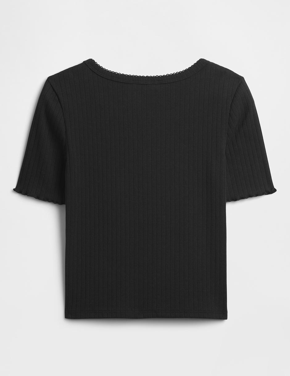 PLAYERA GAP 797474 NIÑA, 6-7 AÑOS, NEGRO