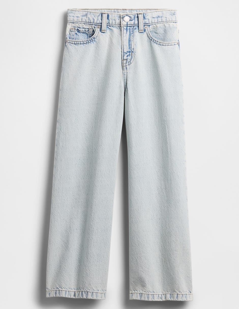 Jeans relaxed amplio lavado claro para niña 2