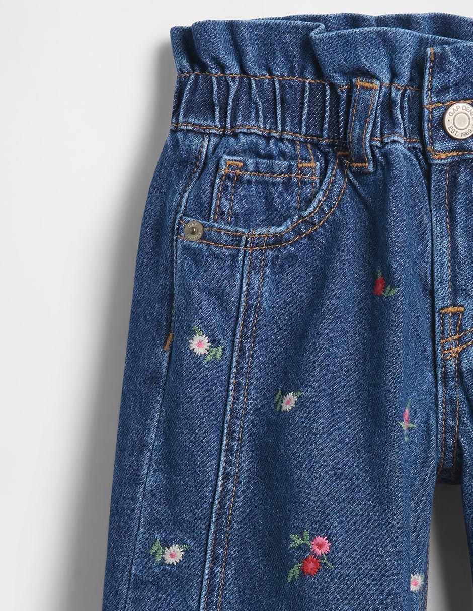 Jeans relaxed amplio lavado obscuro para niña 3