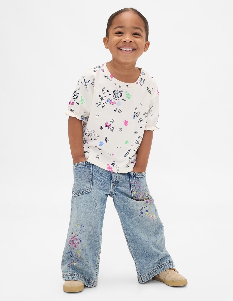 Jeans relaxed baggy lavado claro para niña 2