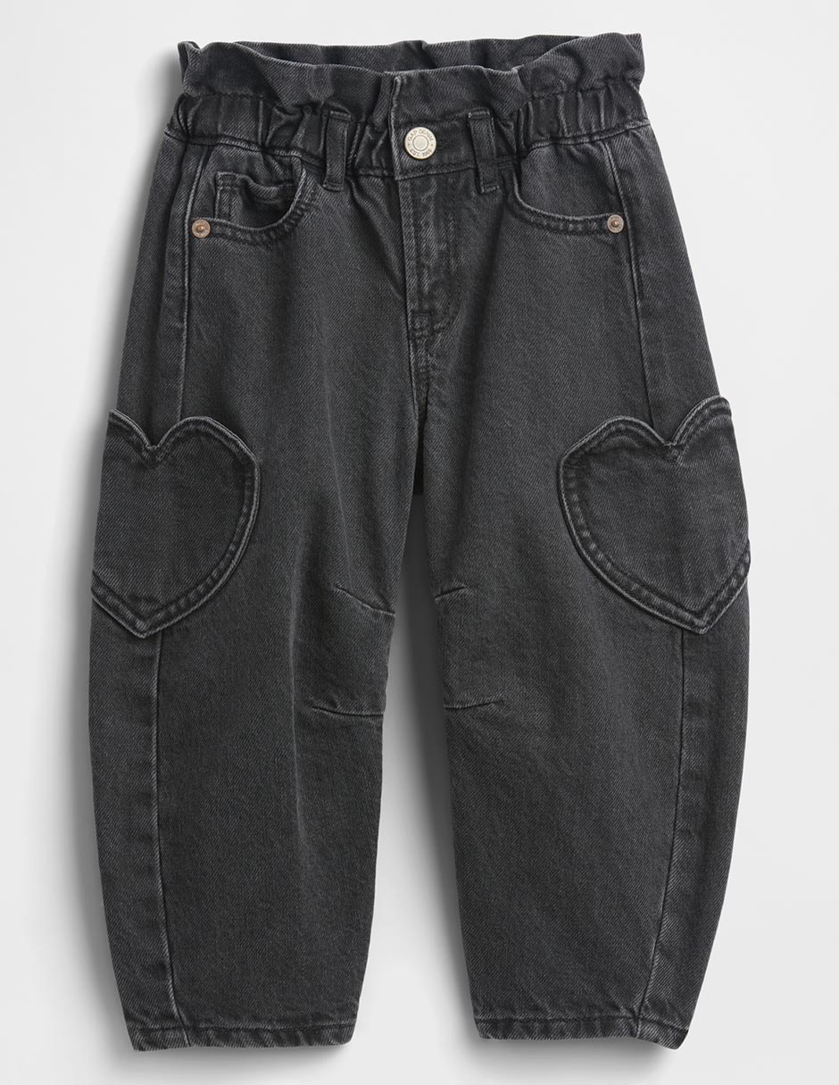 Jeans amplio lavado obscuro para niña Jeans amplio lavado obscuro para niña