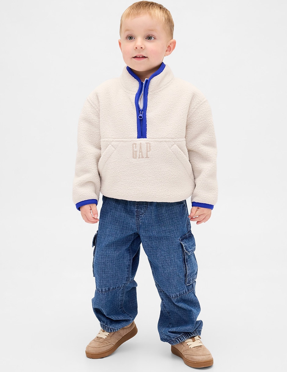 Jeans cargo straight lavado stone wash para bebé niño
