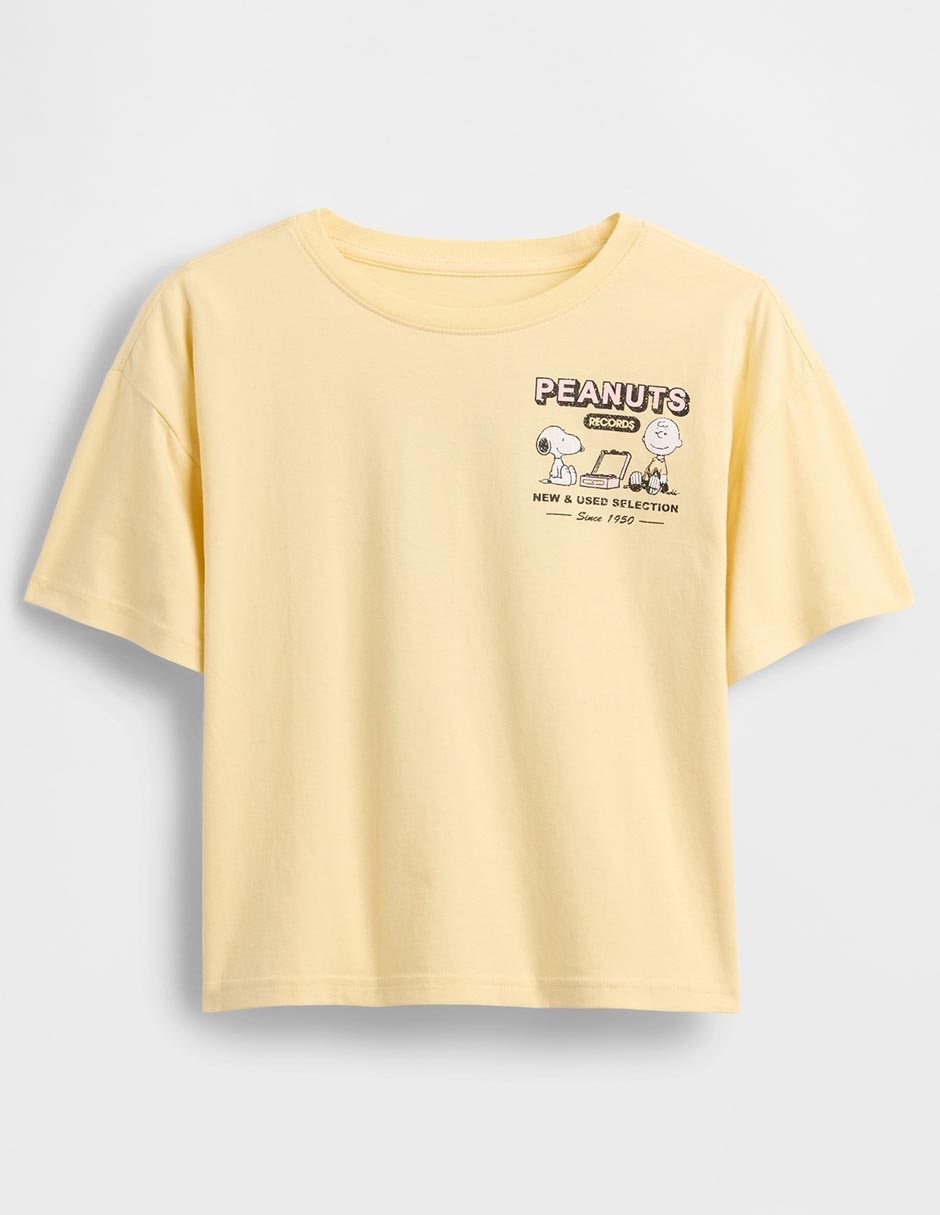 Playera Peanuts manga corta para niña 2