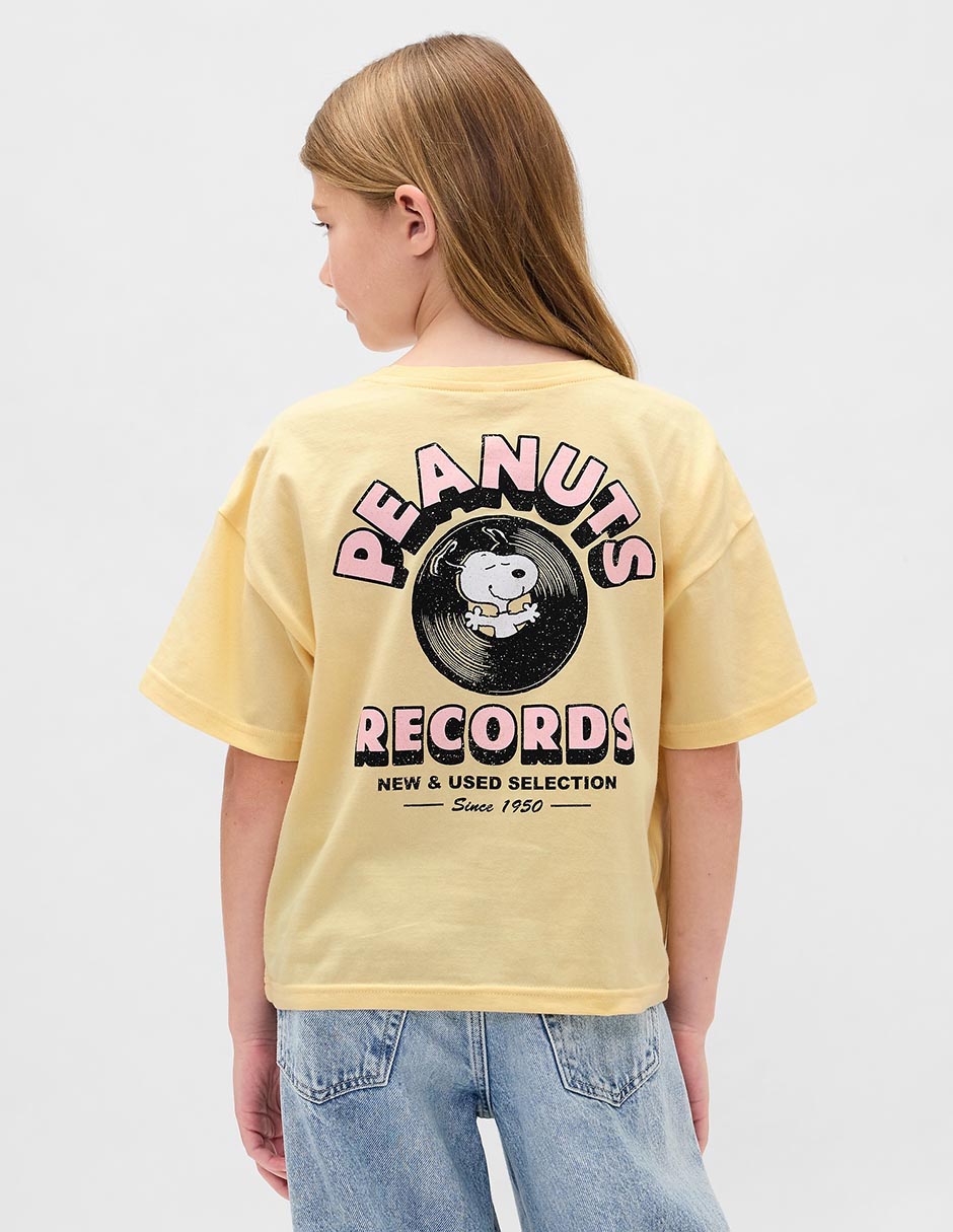 Playera Peanuts manga corta para niña 3