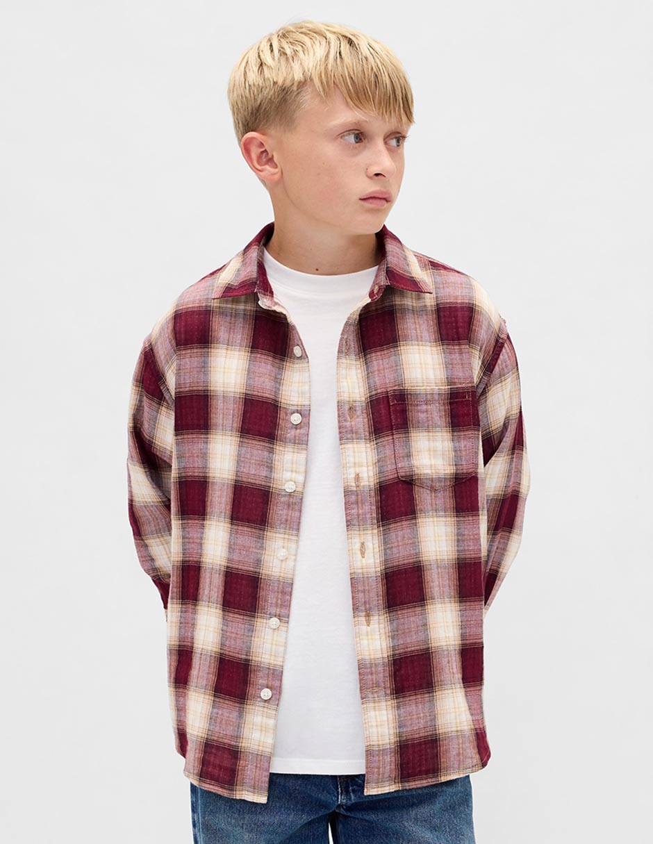 Camisa casual manga larga para niño 1