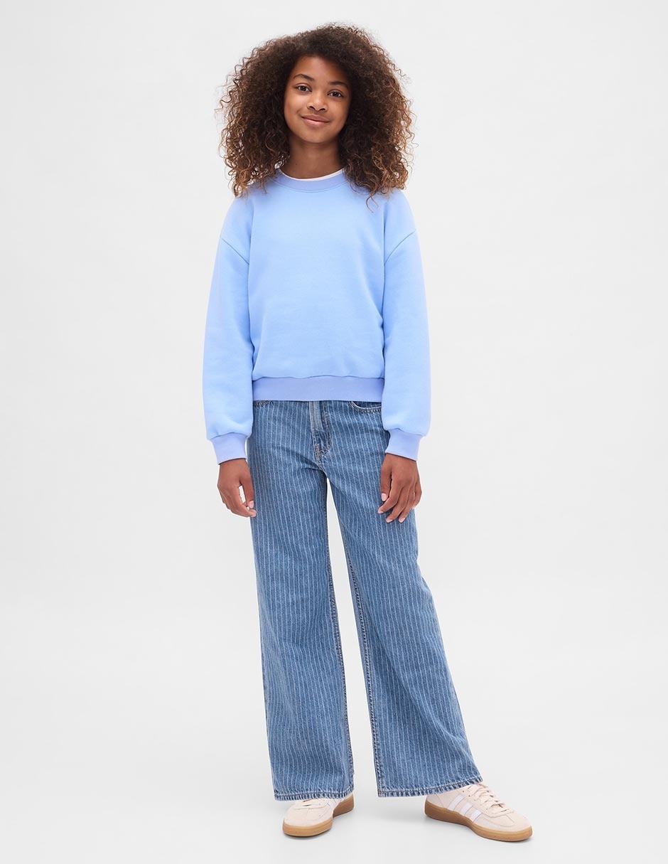 Jeans straight lavado claro para niña 3