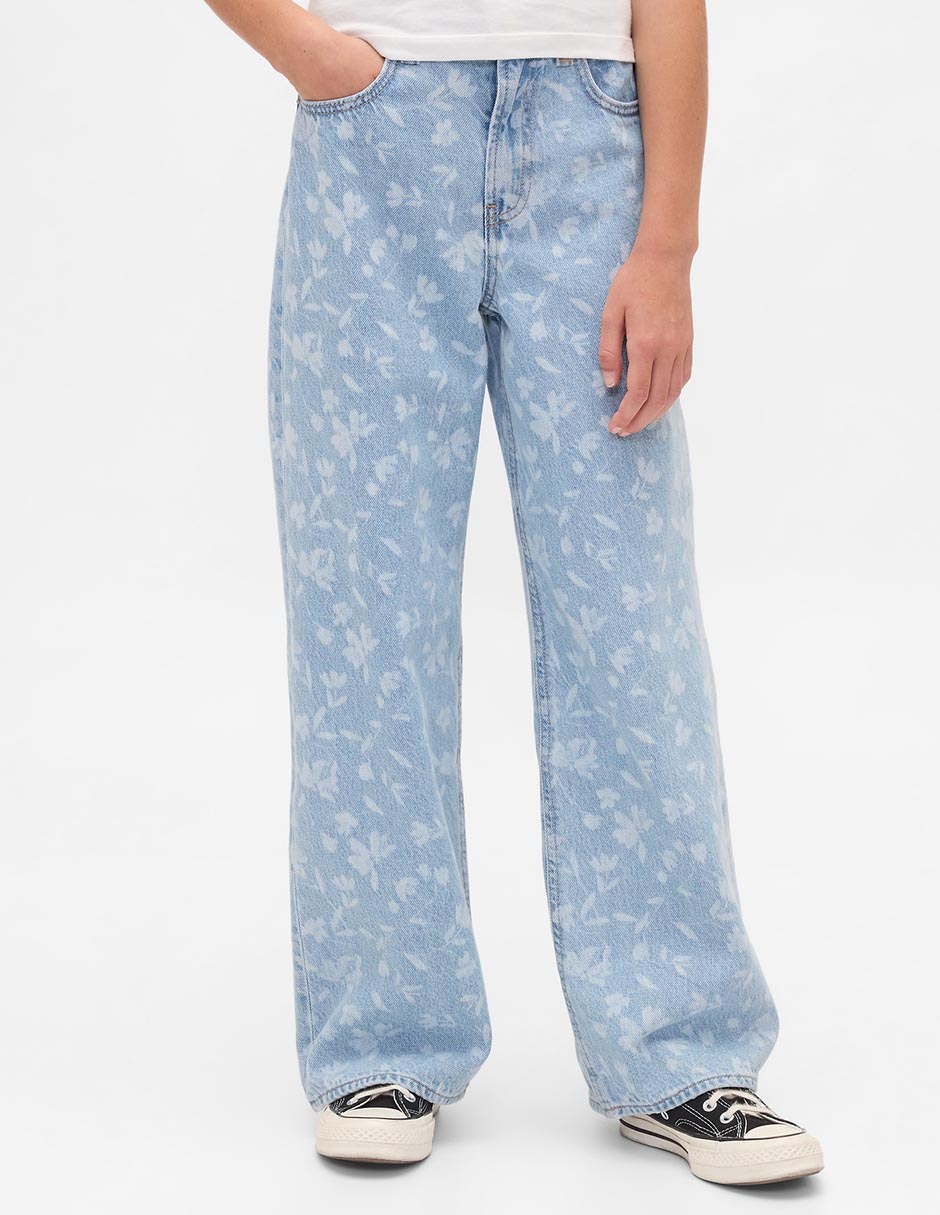Jeans straight lavado claro para niña