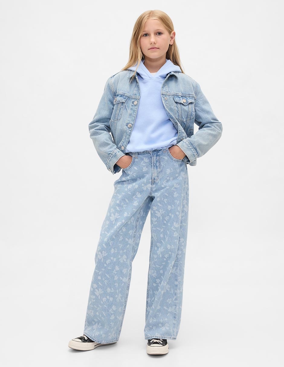Jeans straight lavado claro para niña 3