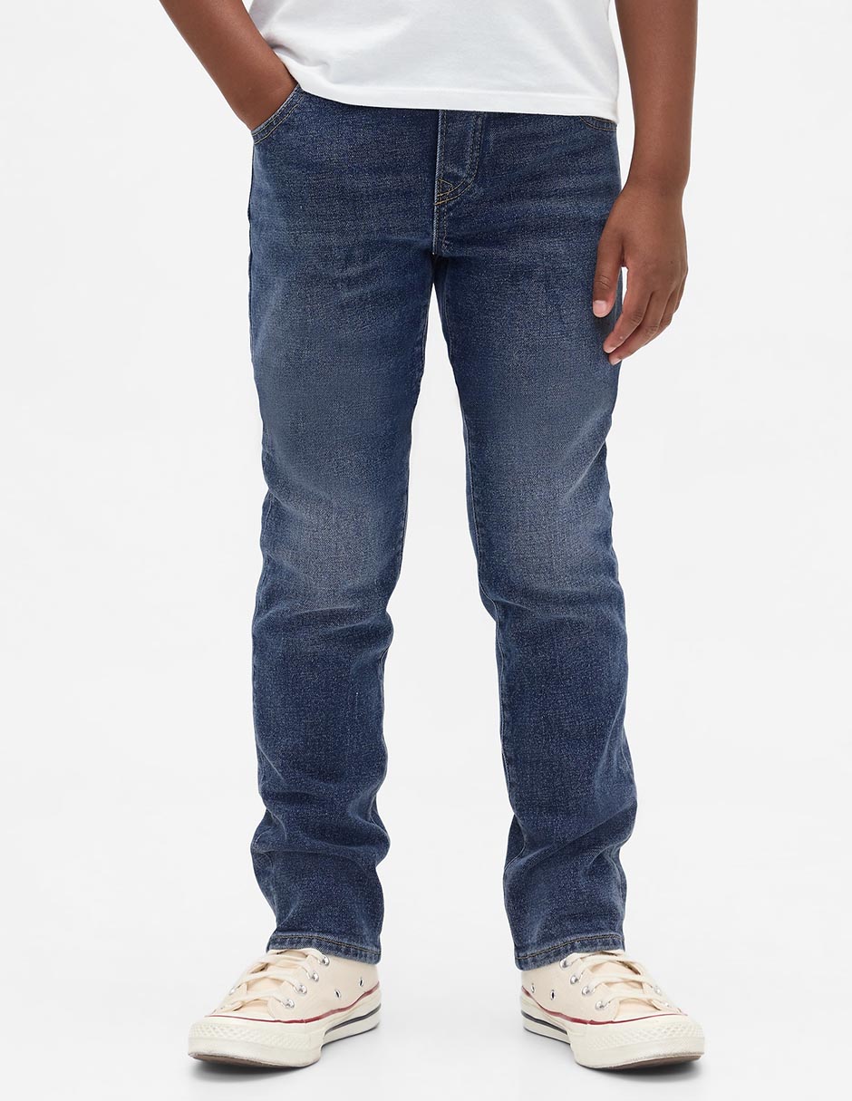 Jeans slim lavado medio para niño 3