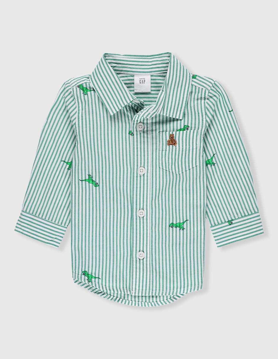 Camisa casual de algodón manga larga para bebé niño Camisa casual de algodón manga larga para bebé niño
