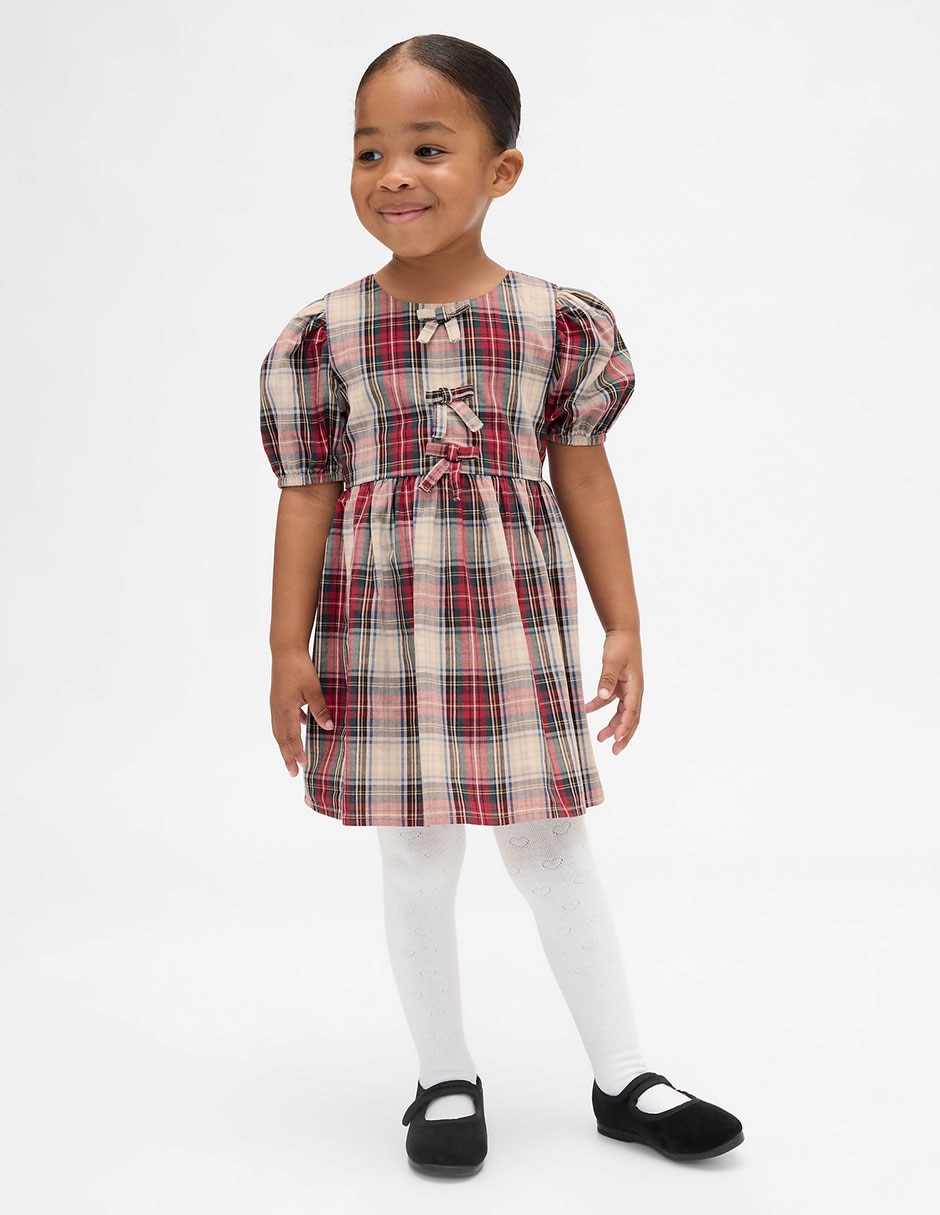 Vestido manga globo para bebé niña