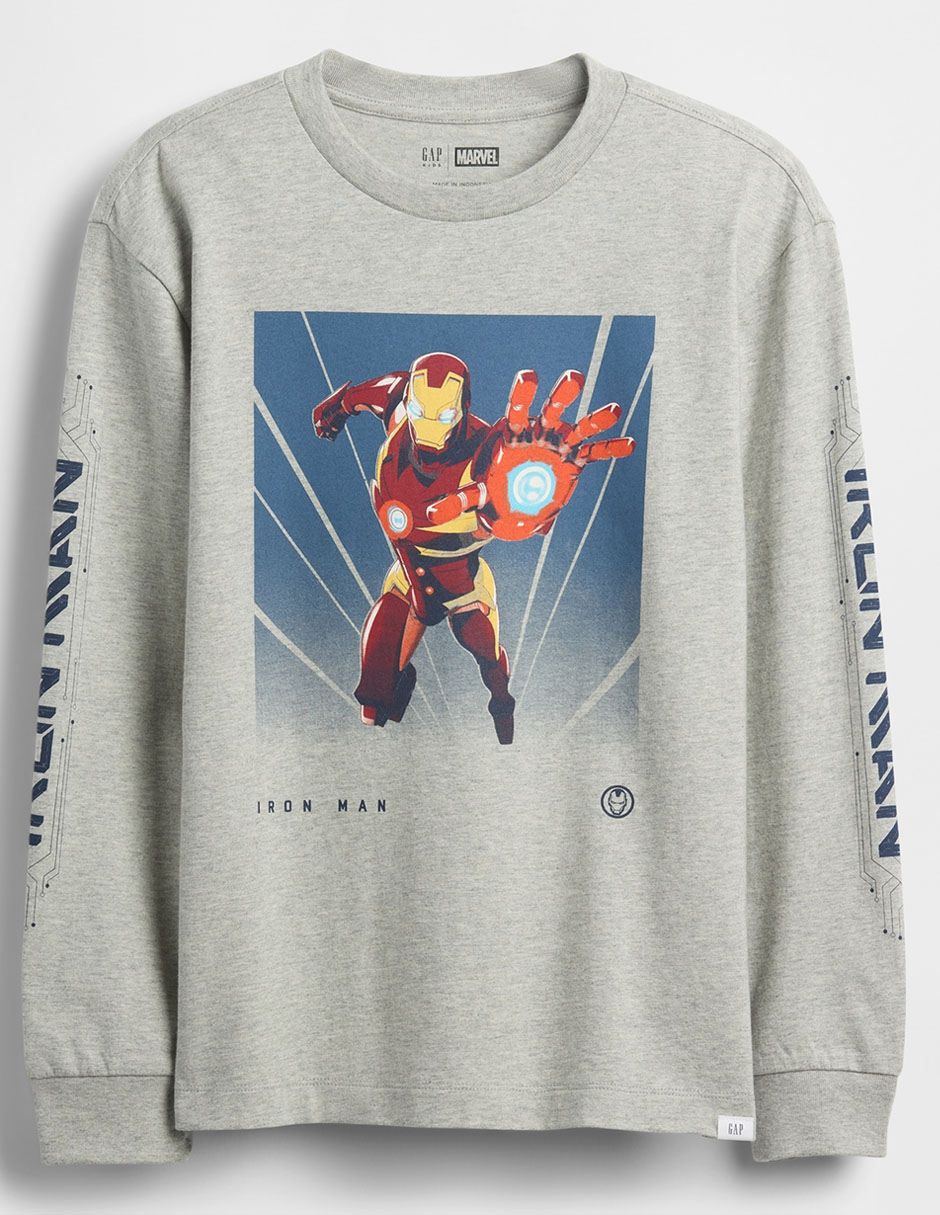 Playera Iron Man manga larga para niño