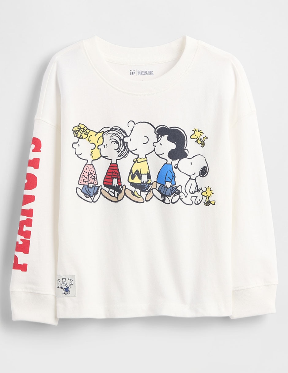 Playera Peanuts manga larga para niño