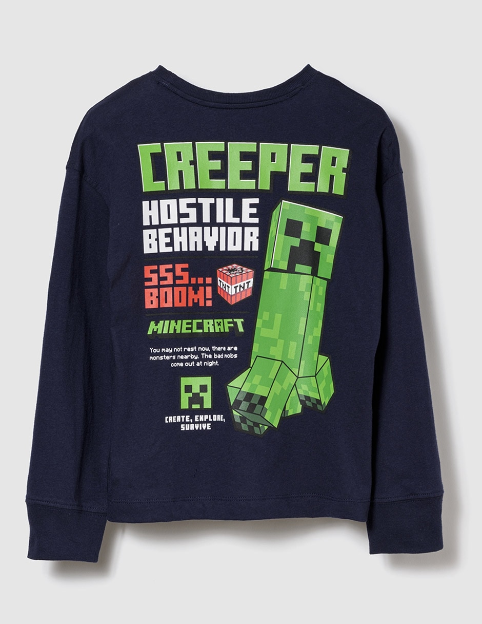 Playera Minecraft manga larga para niño 2