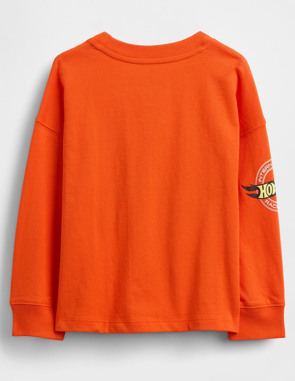 Playera Hot Wheels manga larga para bebé niño 4