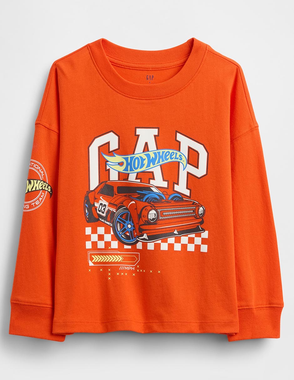 Playera Hot Wheels manga larga para bebé niño Playera Hot Wheels manga larga para bebé niño