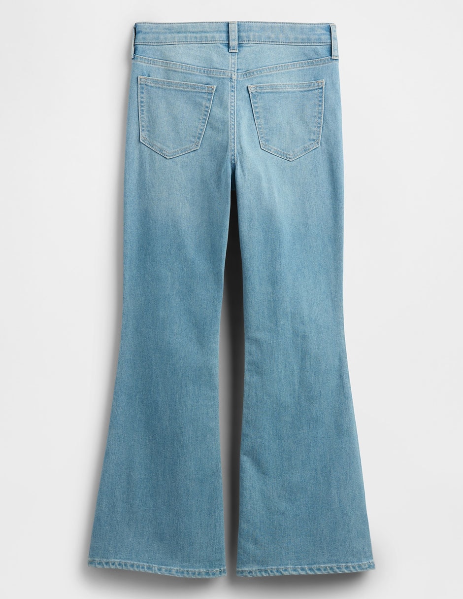 Jeans flare lavado desgastado para niña 2