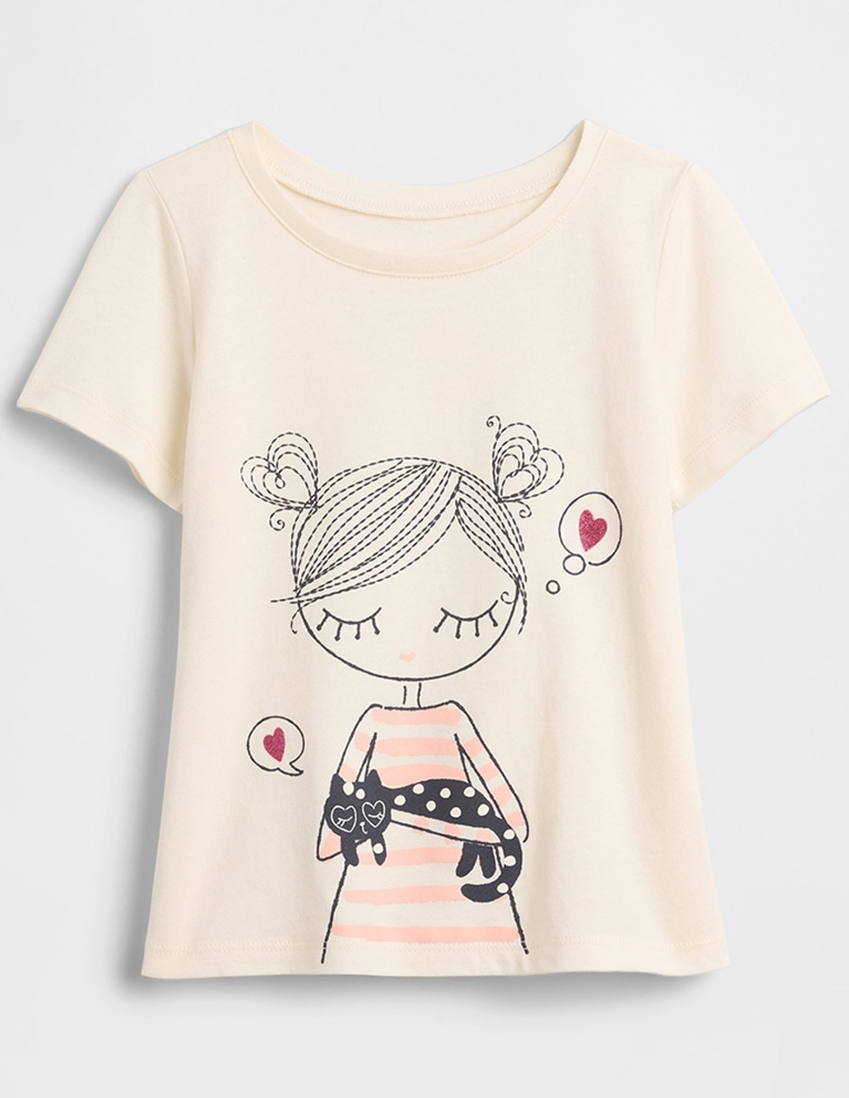 Playera manga corta para preescolar niña Playera manga corta para preescolar niña