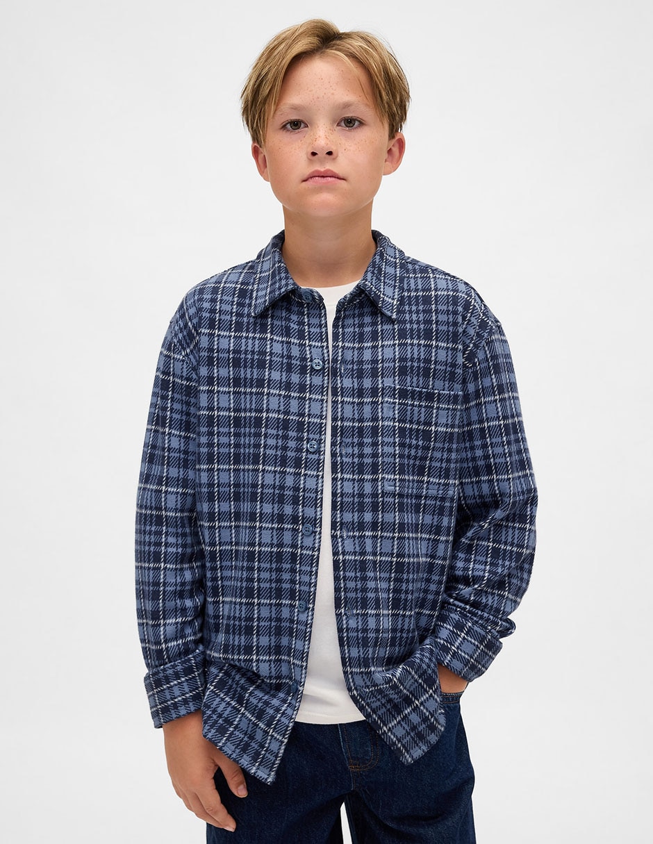 Camisa casual de algodón manga larga para niño Camisa casual de algodón manga larga para niño