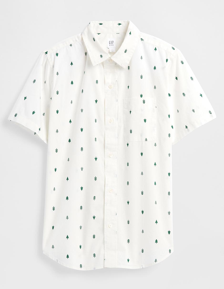 Camisa casual de algodón manga corta para niño