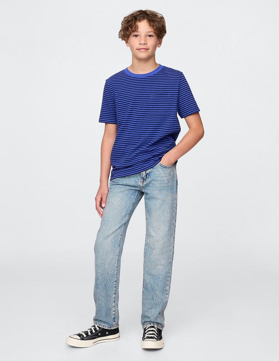 Jeans straight lavado claro para niño Jeans straight lavado claro para niño