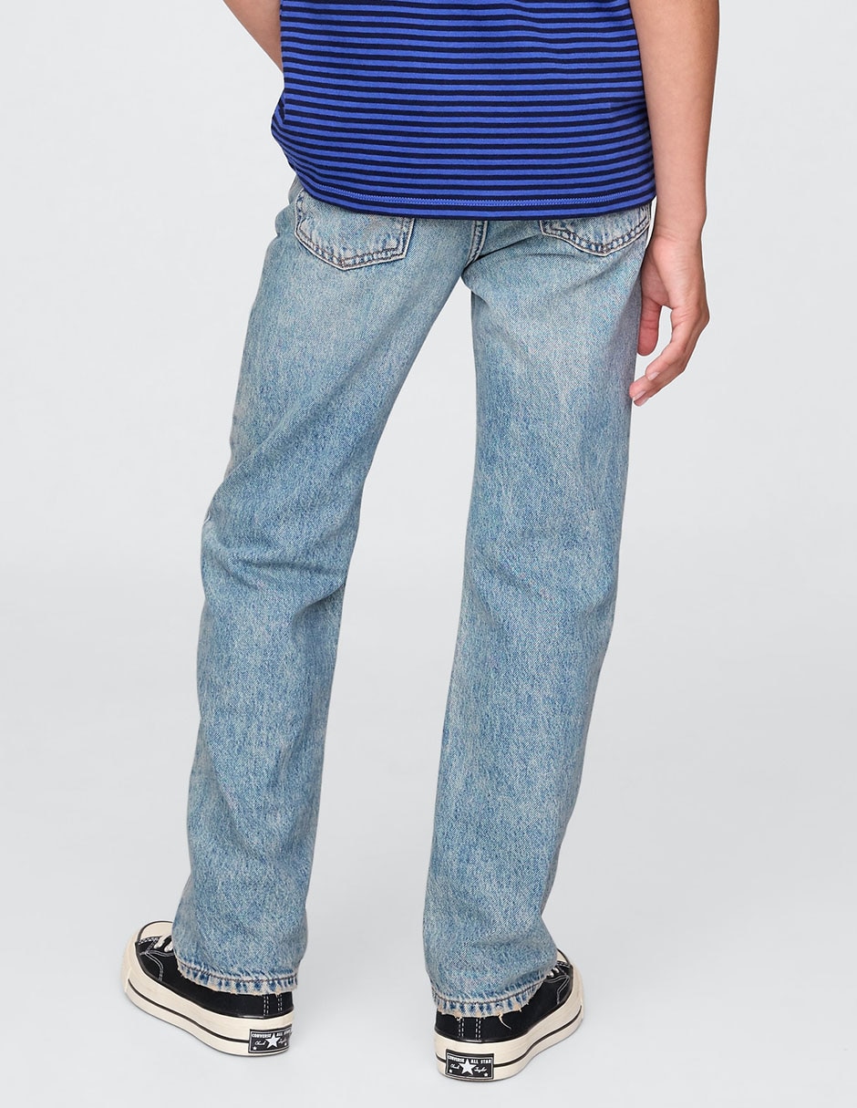 Jeans straight lavado claro para niño 3