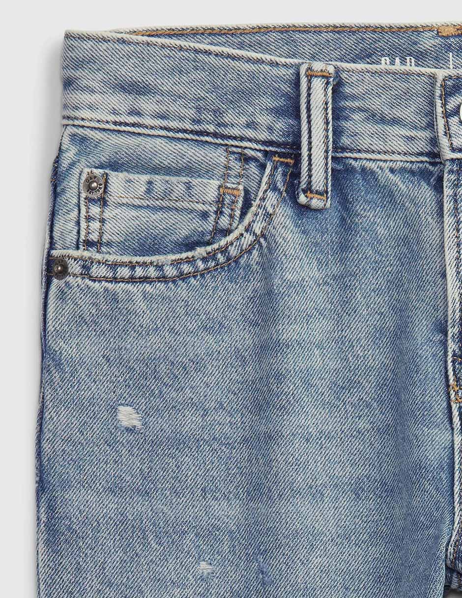Jeans straight lavado claro para niño 4