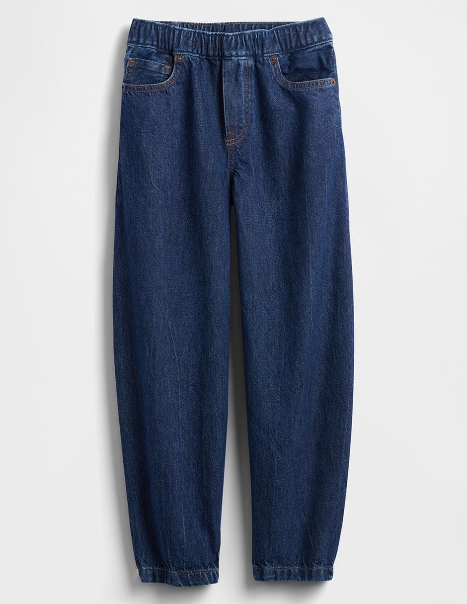 Jeans jogger baggy lavado obscuro para niño 2