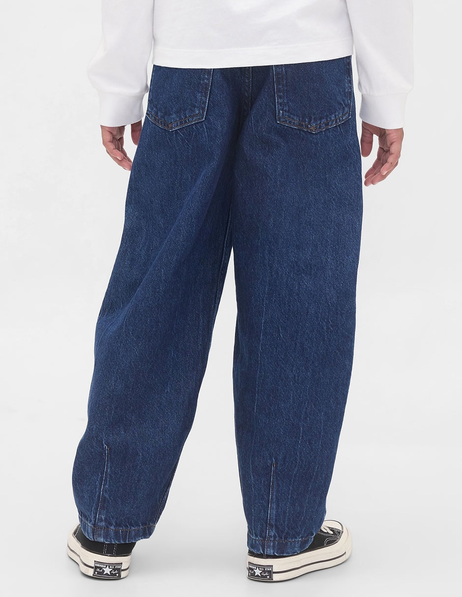 Jeans jogger baggy lavado obscuro para niño 4