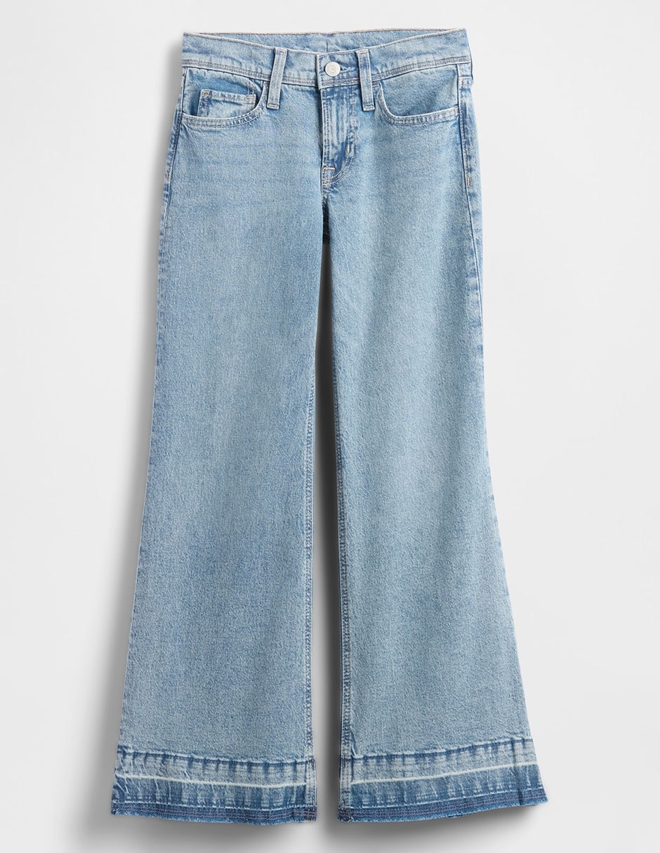Jeans flare lavado bitono para niña 2