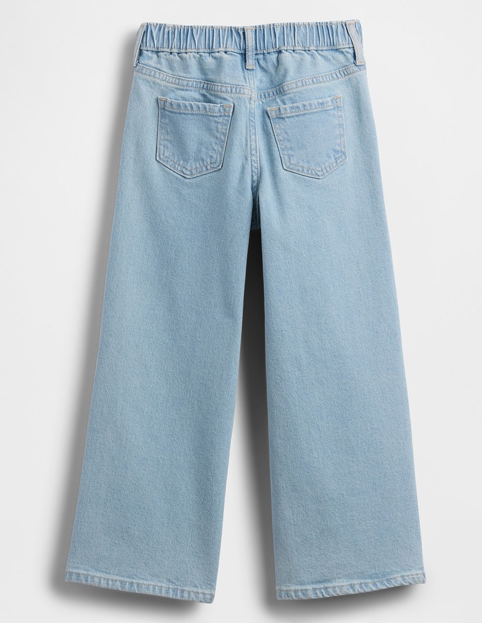 Jeans wide leg lavado claro para niña 2