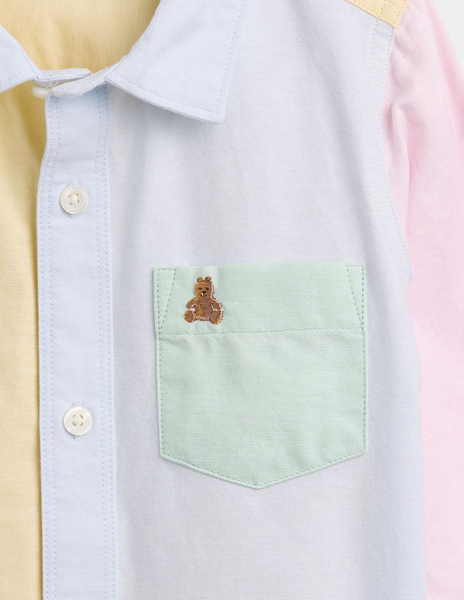 Camisa casual de algodón manga larga para bebé niño 2