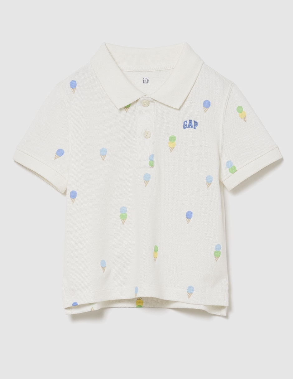 Playera tipo polo de algodón para niño