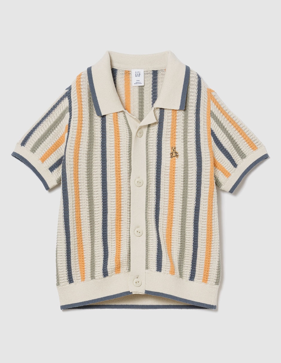 Playera tipo polo de algodón para niño