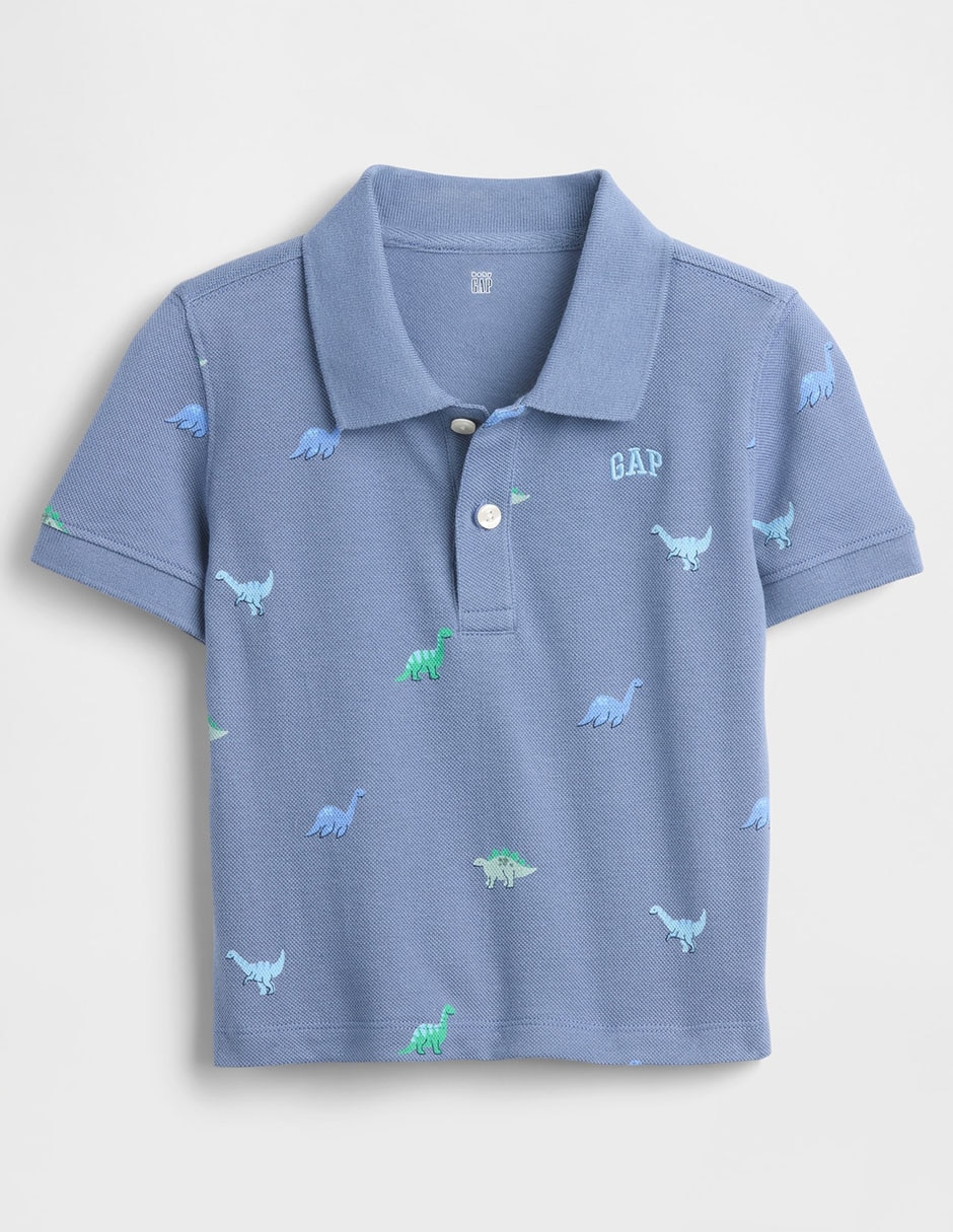 Playera tipo polo de algodón para niño